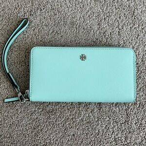 Tory Burch Light Blue Wristlet Wallet
